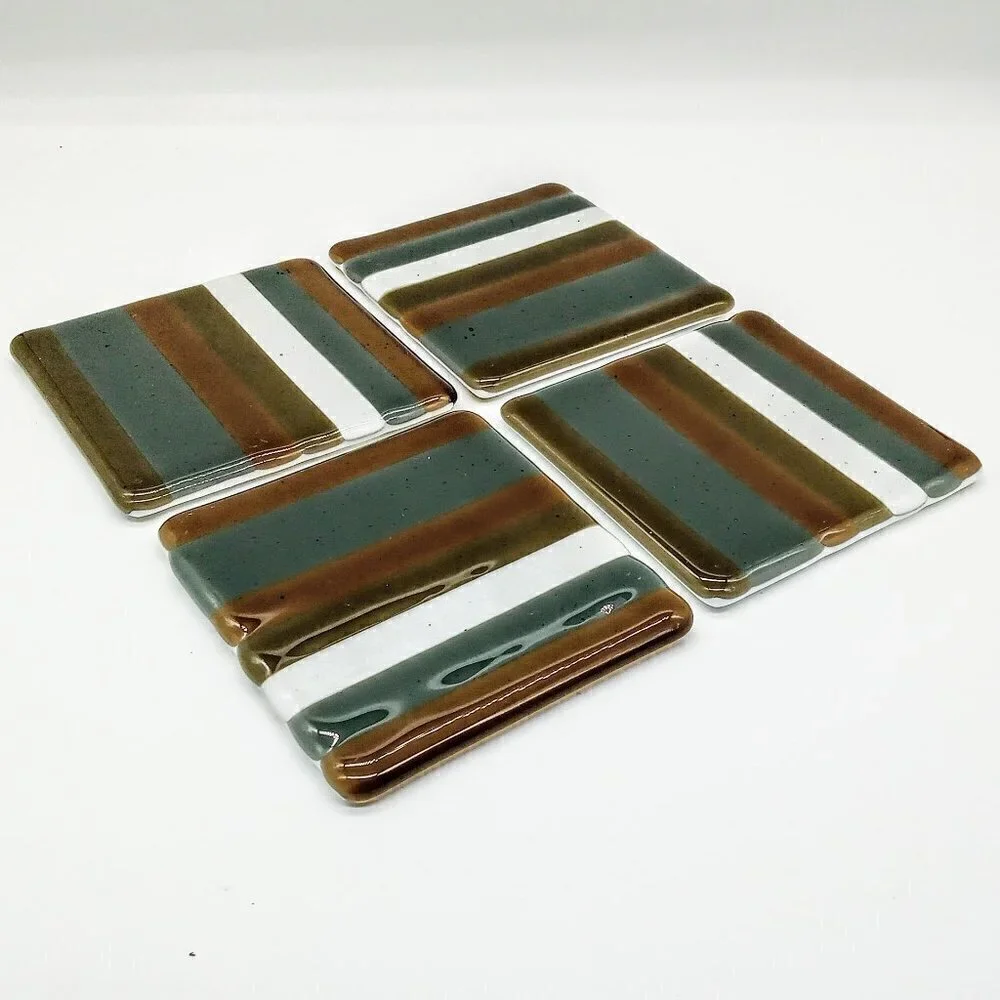 St. Coletta Greater Washington Square Striped Glass Coasters (4)